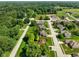 High angle aerial photo of a suburban neighborhood featuring well-kept homes and tree-lined streets at 648 Shakespeare Dr, Avon, IN 46123