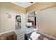 Bright office featuring a modern desk with a view to the kitchen and hallway at 648 Shakespeare Dr, Avon, IN 46123