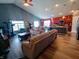 Open concept living area with view into the kitchen and dining area at 878 Sommersweet Run, Greenwood, IN 46143