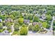 Beautiful aerial view highlighting the lush greenery, mature trees, and the well-manicured lawns of this Gathering-friendly neighborhood at 10717 Windermere Blvd, Fishers, IN 46037