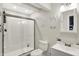 A pristine bathroom with a glass-enclosed shower and modern fixtures for a clean, updated feel at 10902 Jimmy Lake Dr, Indianapolis, IN 46239