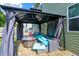 Outdoor patio features comfortable seating, a gazebo, and a fire pit for relaxing and entertaining guests at 10902 Jimmy Lake Dr, Indianapolis, IN 46239