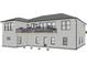 Rear exterior view with a deck and stylish lights on a light color siding at 1120 Terrace Lake Rd, Columbus, IN 47201