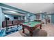 Finished basement featuring a pool table, home gym and entertainment area at 1143 Hampton Dr, Greenwood, IN 46143