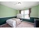 Charming bedroom featuring two-tone walls, two windows, and a neutral-toned bed at 1143 Hampton Dr, Greenwood, IN 46143