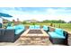Inviting outdoor patio featuring a stone fire pit and comfortable seating at 1143 Hampton Dr, Greenwood, IN 46143