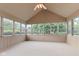 Bright sunroom with vaulted ceiling and walls of windows at 1826 Spruce Dr, Carmel, IN 46033