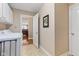 Laundry room featuring a washer, dryer, and access to a kitchen through an open door at 18991 Round Lake Rd, Noblesville, IN 46060