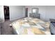 Cozy bedroom with plush carpet, dresser, walk-in closet, and comfortable decor at 2358 S Stonehill Way, New Palestine, IN 46163