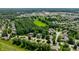 Expansive aerial view of a neighborhood surrounded by mature trees at 289 Sandbrook Dr, Noblesville, IN 46062