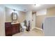 Functional basement bathroom with a vanity, toilet, and walk-in shower, conveniently located in the basement area at 311 S 6Th Ave, Beech Grove, IN 46107