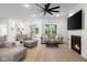 Bright, open living room featuring a cozy fireplace, stylish furnishings, and an inviting atmosphere at 3365 Riverside Dr, Columbus, IN 47203