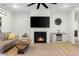 Cozy living room with a modern fireplace, inviting furniture, and stylish decor touches for a relaxing atmosphere at 3365 Riverside Dr, Columbus, IN 47203
