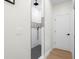 Stylish bathroom boasts a walk-in shower with decorative tile accent and modern fixtures at 3365 Riverside Dr, Columbus, IN 47203