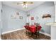 View of dining room with decorative accents and gray painted walls at 379 N Marion St, Morgantown, IN 46160