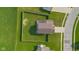 Overhead view of home with a large, fenced backyard, highlighting the property's layout and surroundings at 4605 Clairmont Dr, Columbus, IN 47203