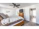 Comfortable main bedroom featuring a ceiling fan, closet and plenty of light at 5794 Cherrywood Ln, McCordsville, IN 46055