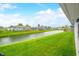 Spacious backyard with a water view, ideal for outdoor activities and enjoying nature at 655 N Sobota Way, Trafalgar, IN 46181