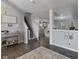 Inviting entryway with hardwood floors, staircase, and stylish decor at 6608 Sonesta Dr, Indianapolis, IN 46217