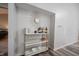 Stylish bar cart with marble shelves and gold finish in a modern home at 8023 Talliho Dr, Indianapolis, IN 46256