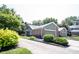 Charming home featuring brick accents, attached garage, manicured lawn, and vibrant flowering shrubbery at 8023 Talliho Dr, Indianapolis, IN 46256