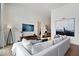 Relaxing living room with a plush white sofa, large TV, and modern artwork at 855 N East N St # 104-B, Indianapolis, IN 46202