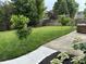 Spacious, fenced backyard features lush green grass and mature trees, perfect for outdoor activities at 8926 Durban Ct, Indianapolis, IN 46234