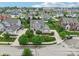 Aerial view of a beautiful two-story home with a manicured lawn and landscaping in a suburban neighborhood at 10806 Solis Cir, Fishers, IN 46038