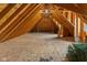 Unfinished attic space with exposed beams, offering potential for storage or customization at 11761 Darsley Dr, Fishers, IN 46037