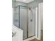 Glass shower stall with chrome trim in a Primary bath at 1343 Turfway Dr, Avon, IN 46123