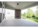 Covered patio with a cozy brick fireplace and an open layout, perfect for outdoor relaxation and entertaining at 1590 Birchfield Dr, Westfield, IN 46074