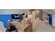 Bonus room featuring carpet, vaulted ceilings, and a large desk at 214 W Stoney Trl, Greenfield, IN 46140