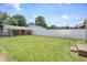 Spacious backyard featuring an enclosing white fence and green grass at 2309 Maple St, Columbus, IN 47201