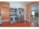 Cozy kitchen features stainless steel appliances, and ample cabinet space at 2309 Maple St, Columbus, IN 47201