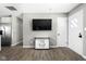 Open-concept kitchen and dining area with a breakfast bar and stainless steel appliances at 258 N Green Springs Rd, Indianapolis, IN 46214