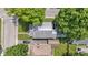 Birds eye view of a cozy residence, with an expansive roof, fenced-in yard and detached garage at 4002 Guilford Ave, Indianapolis, IN 46205