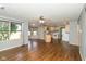 Open-concept living room and kitchen area with hardwood floors and natural light at 4287 Gibbs Rd, Danville, IN 46122