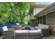 Inviting back deck with patio furniture and grill at 4570 Moccosin Pl, Greenwood, IN 46142