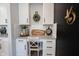 Charming desk area with white cabinets, granite countertop, and stylish decor at 4992 Fennel Dr, Pittsboro, IN 46167