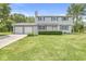 Traditional two-story home with blue shutters, an attached two-car garage, and a lush green lawn at 6601 Valley Forge Ct, Indianapolis, IN 46237
