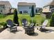 Cozy backyard patio with comfortable seating and a fire pit, perfect for outdoor relaxation at 6731 Keepsake Dr, Whitestown, IN 46075
