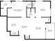 Detailed home floorplan including dimensions for each room in the unit at 721 E North St # 2C, Indianapolis, IN 46202