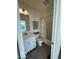 Clean bathroom with a vanity, toilet, and shower at 751 Switchyard Pl, Indianapolis, IN 46202