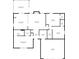 This floor plan includes a living room, kitchen, primary bedroom, garage and two additional bedrooms at 11026 Clearspring Way, Indianapolis, IN 46239