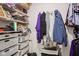 Walk-in closet equipped with ample shelving and storage solutions at 1345 Lewiston Dr, Westfield, IN 46074