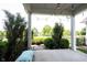 Back porch with overhead string lights, offering a pleasant view of the backyard at 14982 Dawnhaven Dr, Westfield, IN 46074