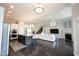 Open concept kitchen view featuring a large center island with barstools and stainless appliances at 14982 Dawnhaven Dr, Westfield, IN 46074