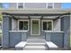Inviting front porch with gray brick pillars, fresh paint, and a neatly displayed house number above the front door at 2896 Sutherland Ave, Indianapolis, IN 46205