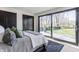 Bedroom with large sliding glass door and view of backyard and walkout patio at 3549 W 131St St, Carmel, IN 46032