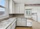 Kitchen with white cabinets and a double sink at 4709 E New York St, Indianapolis, IN 46201